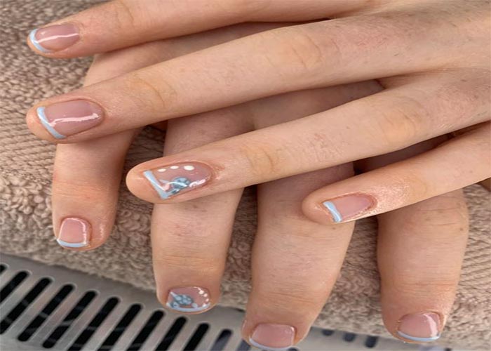 Acrylic Extensions - Blue French